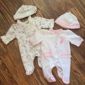 Set of 2 preemie body suit/sleepers by Little Me
